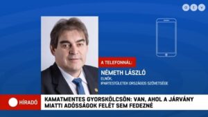 ATV- Kamatmentes gyorskölcsön: Van, ahol a járvány miatti adósságok felét sem fedezné