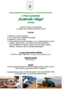 A Pécsi Ipartestület motiváló videós versenyt hirdet diákoknak
