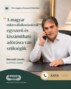Németh László: az IPOSZ már a kata bevezetésekor is érdemi javaslatokkal segítette a szabályozást